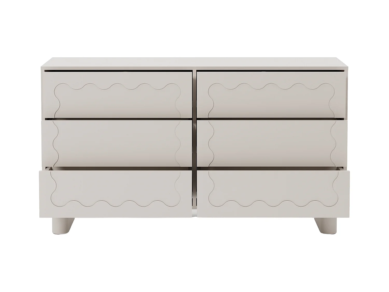 Commode 6 tiroirs – MDF – Beige – ANEZA