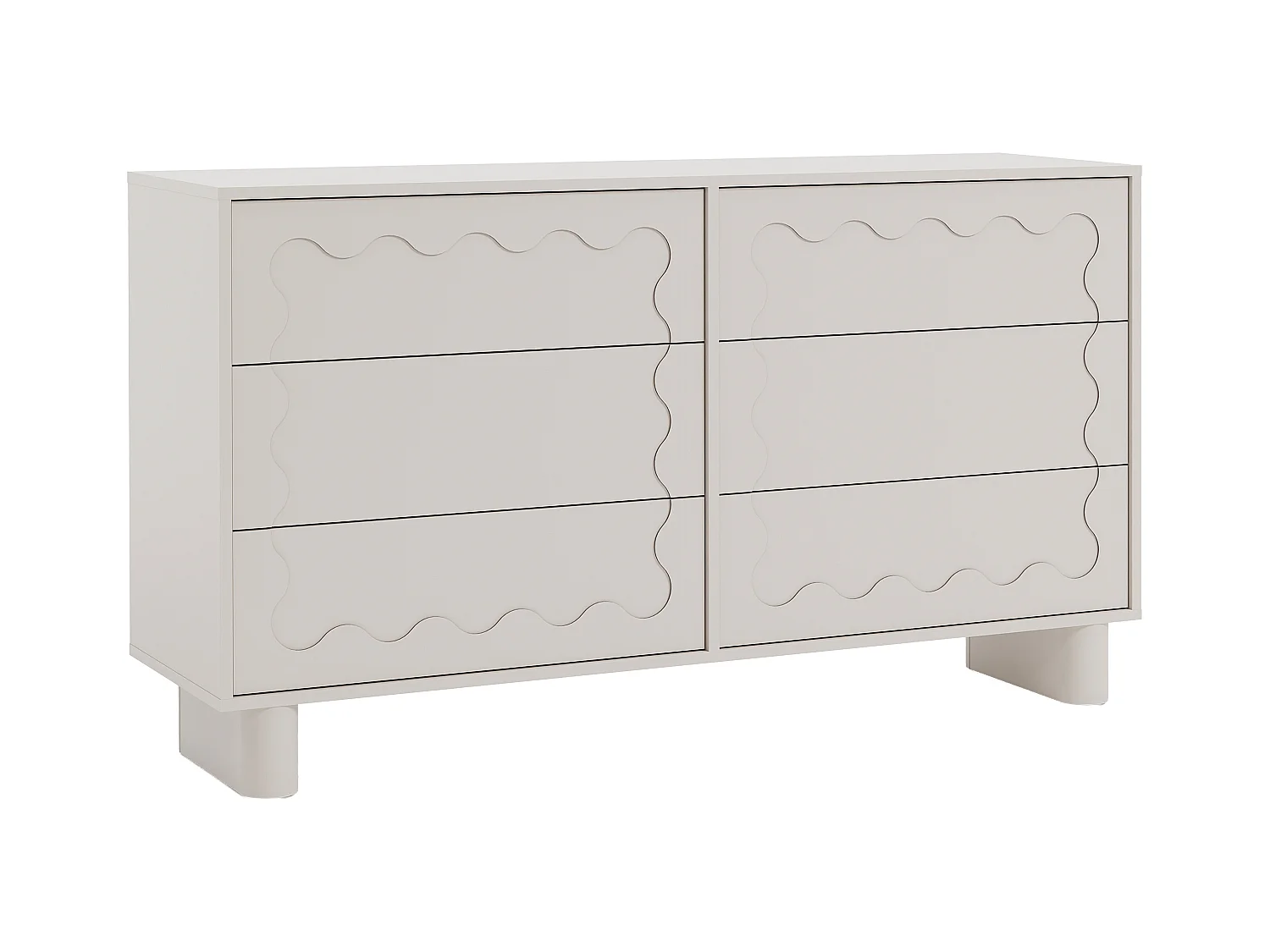 Commode 6 tiroirs – MDF – Beige – ANEZA