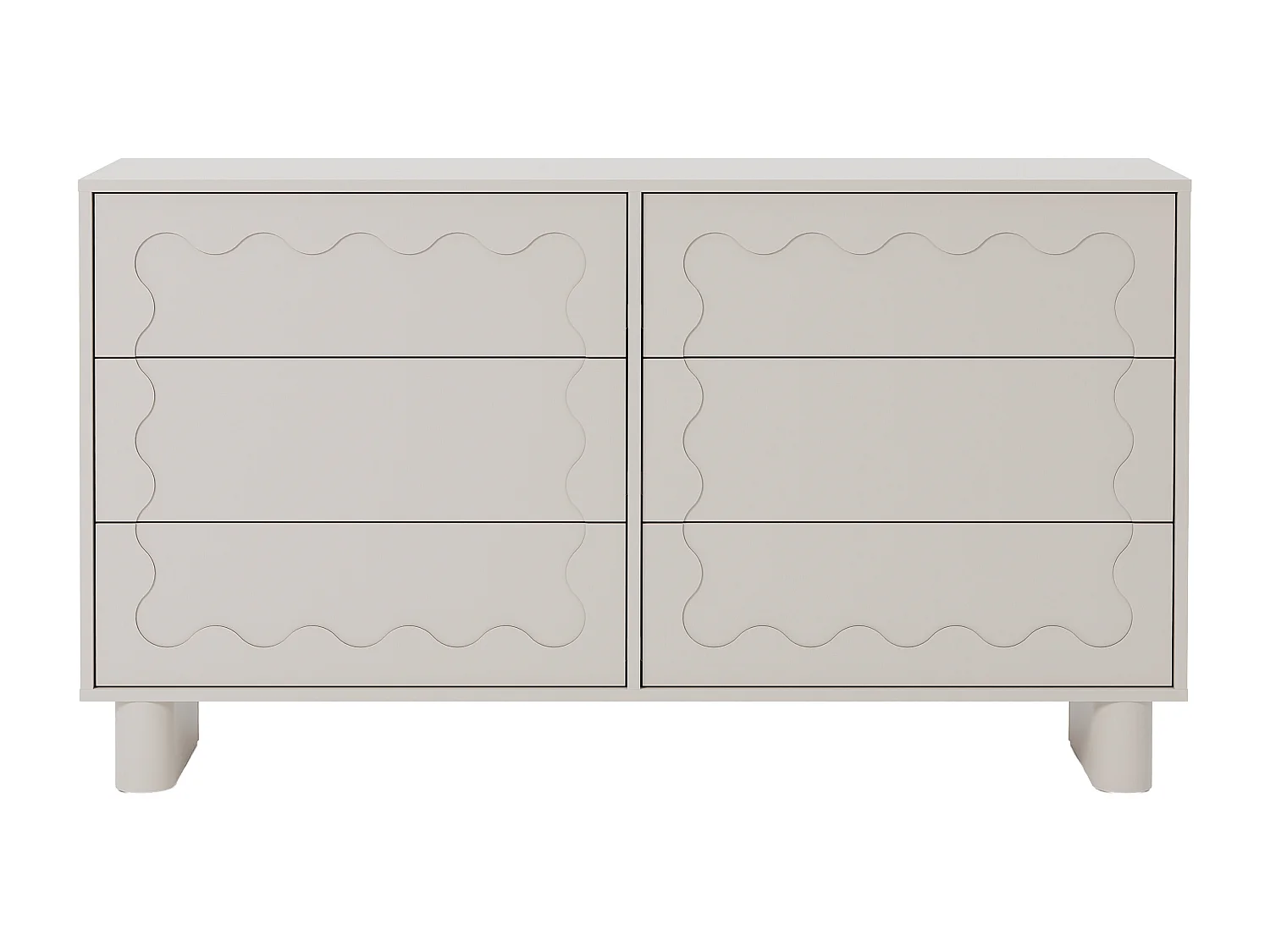 Cassettiera 6 cassetti – MDF – Beige – ANEZA