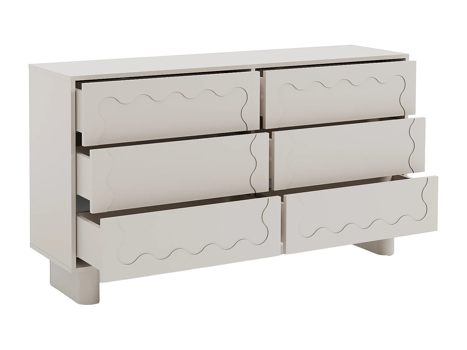 Cassettiera 6 cassetti – MDF – Beige – ANEZA