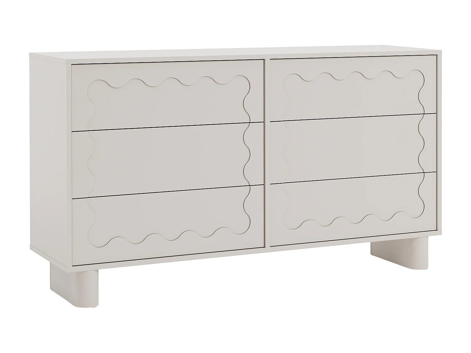Cassettiera 6 cassetti – MDF – Beige – ANEZA
