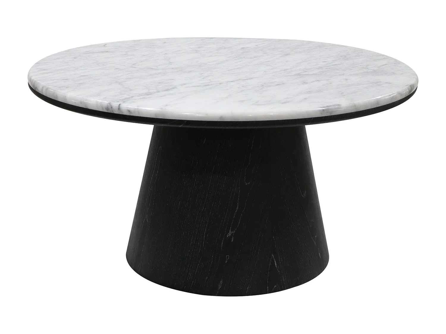 Table basse en marbre et placage chêne - Noir - SADURA