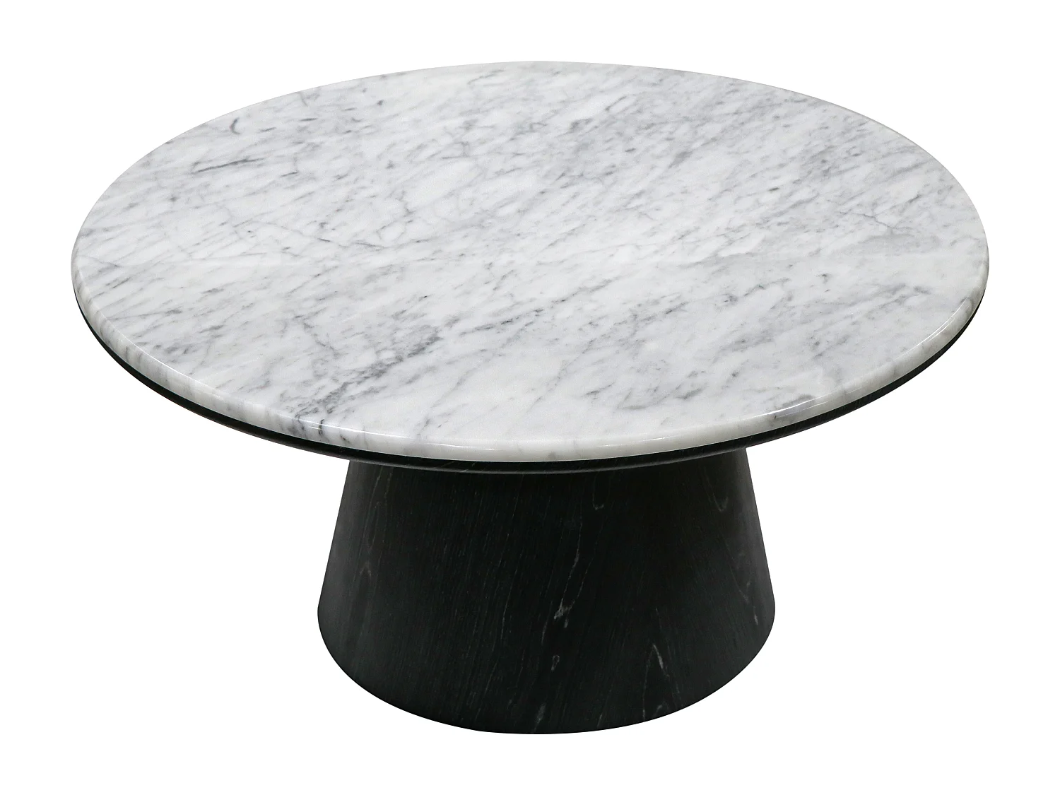 Table basse en marbre et placage chêne - Noir - SADURA