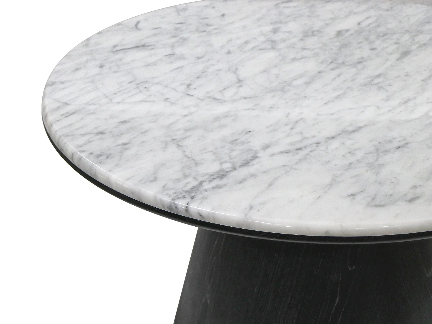 Table basse en marbre et placage chêne - Noir - SADURA