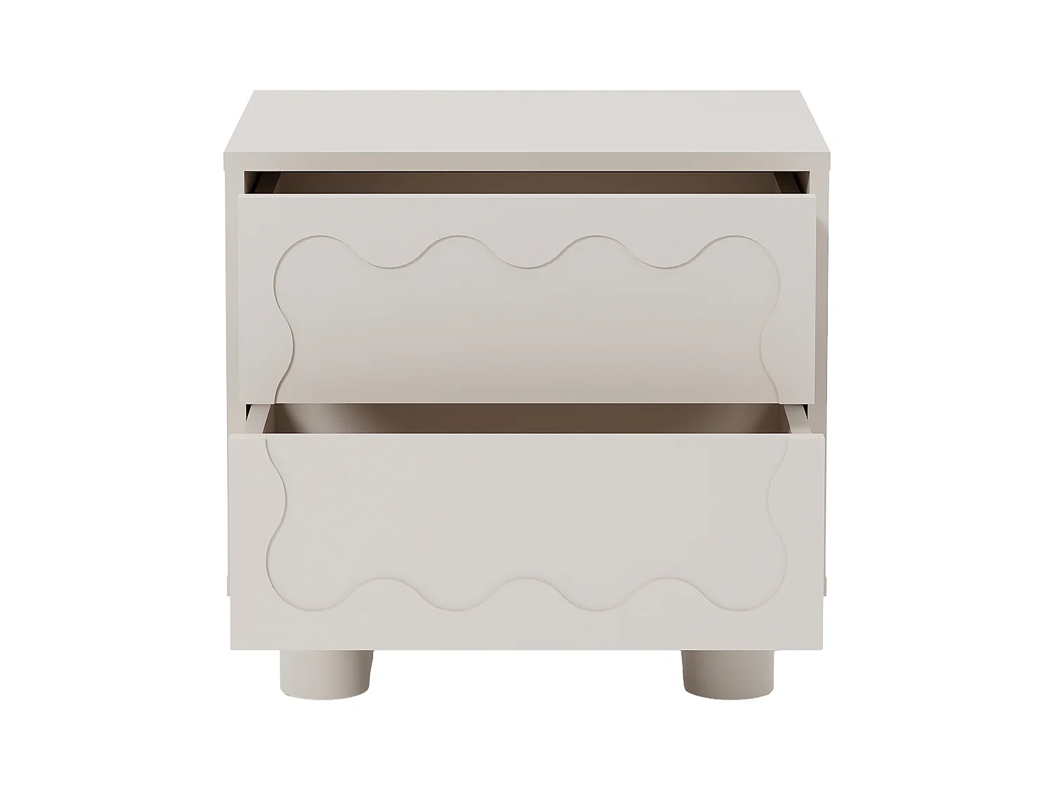 Lot de 2 tables de chevet – 2 tiroirs – MDF – Beige – ANEZA