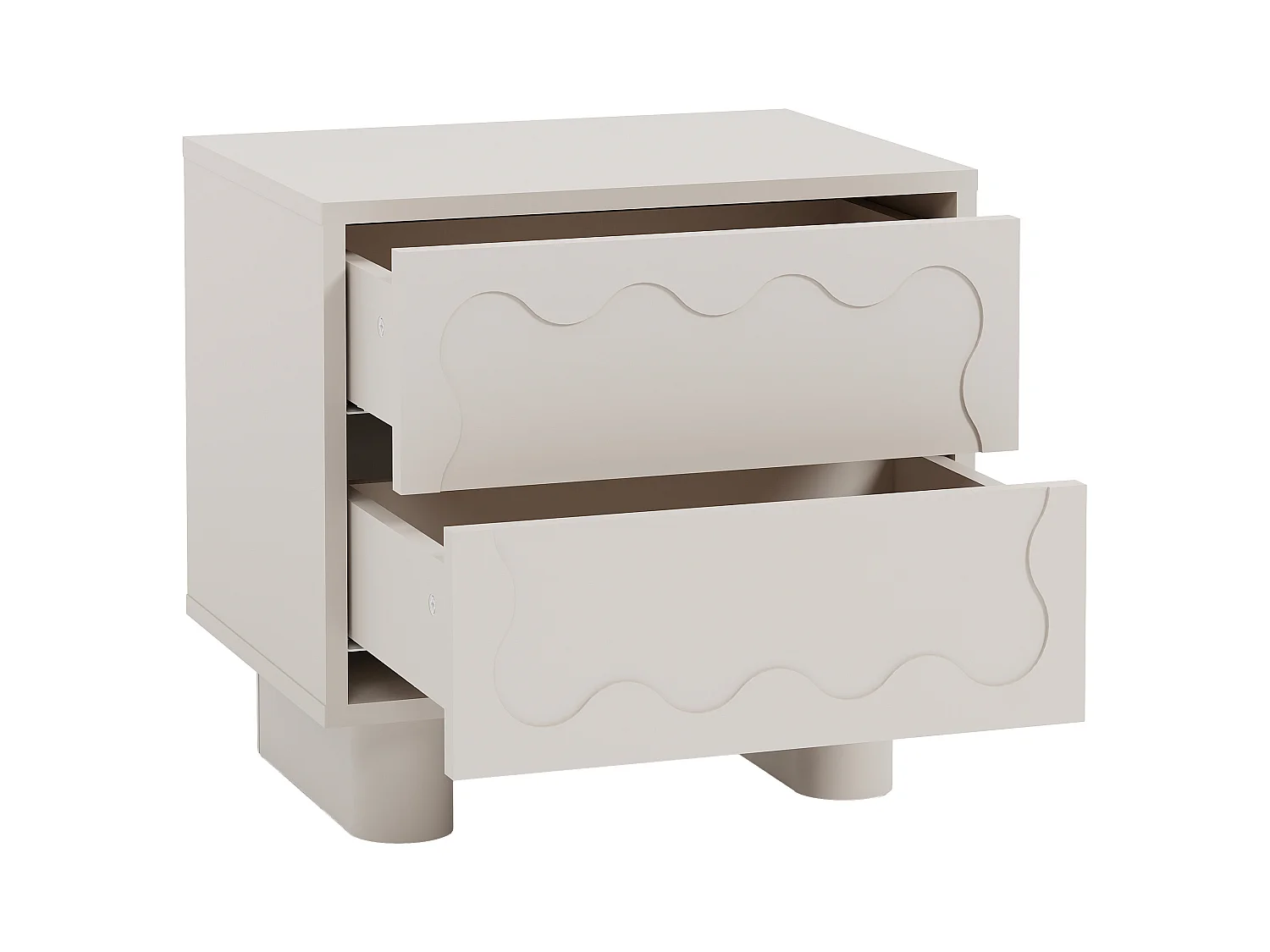 Lot de 2 tables de chevet – 2 tiroirs – MDF – Beige – ANEZA