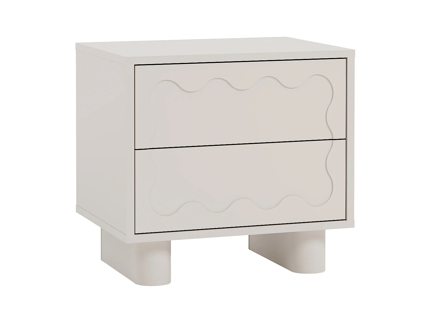 Lot de 2 tables de chevet – 2 tiroirs – MDF – Beige – ANEZA