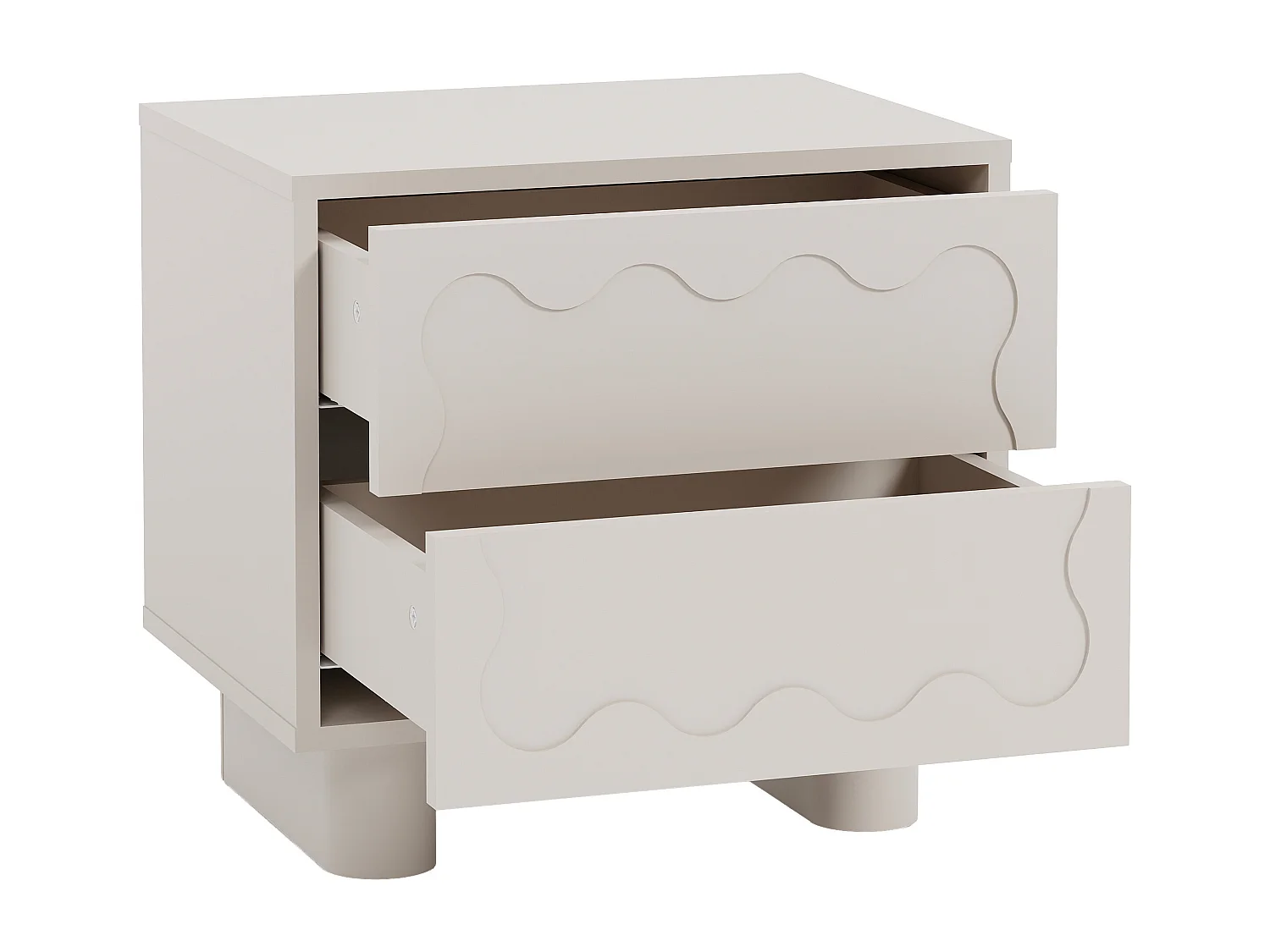 Set di 2 comodini – 2 cassetti – MDF – Beige – ANEZA