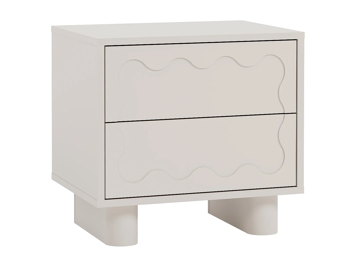 Set di 2 comodini – 2 cassetti – MDF – Beige – ANEZA