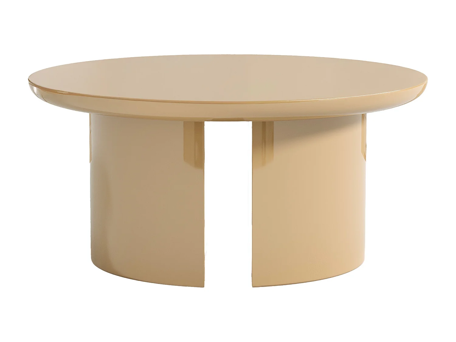 Table basse en MDF - Beige laqué - DERLALI