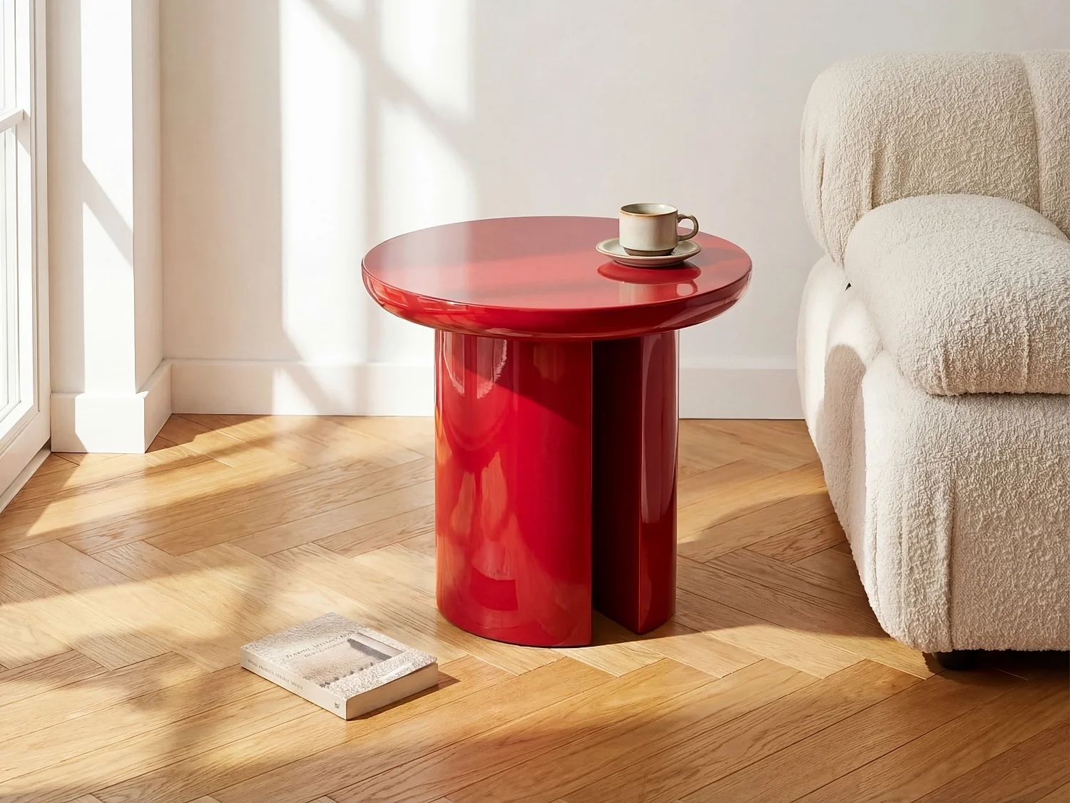 Tavolino in MDF Rosso laccato - DERLALI