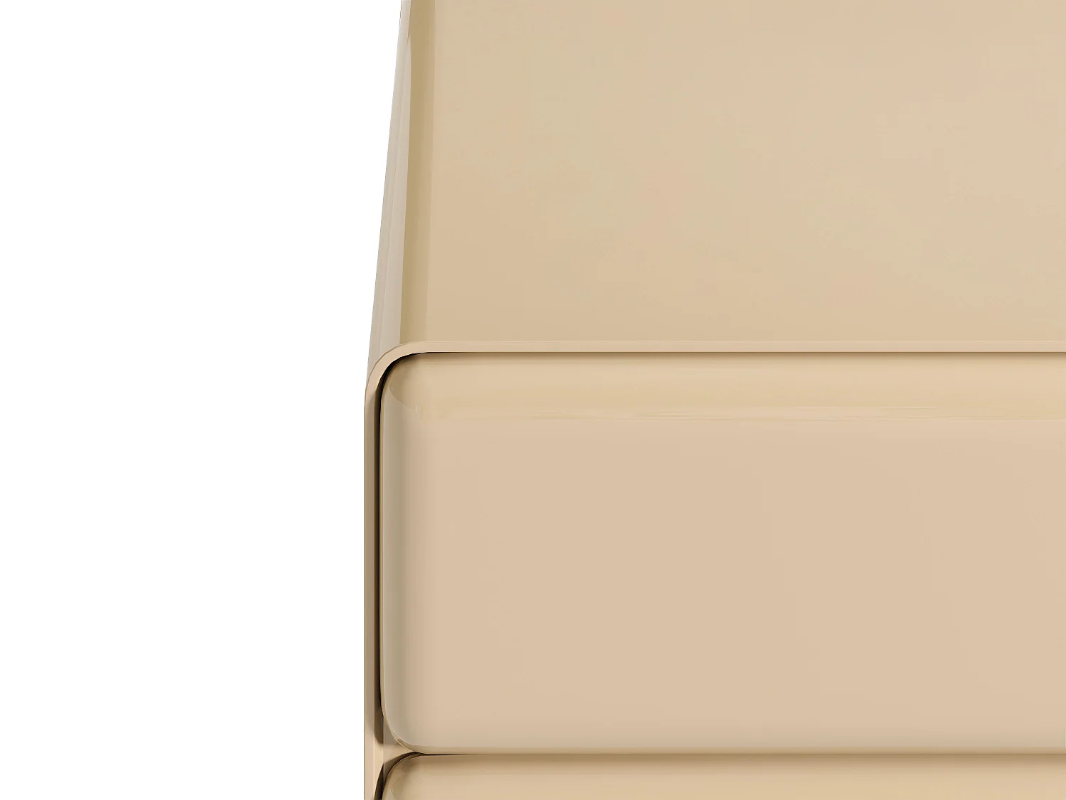 Table de chevet avec 2 tiroirs – MDF – Beige laqué - AUNELA