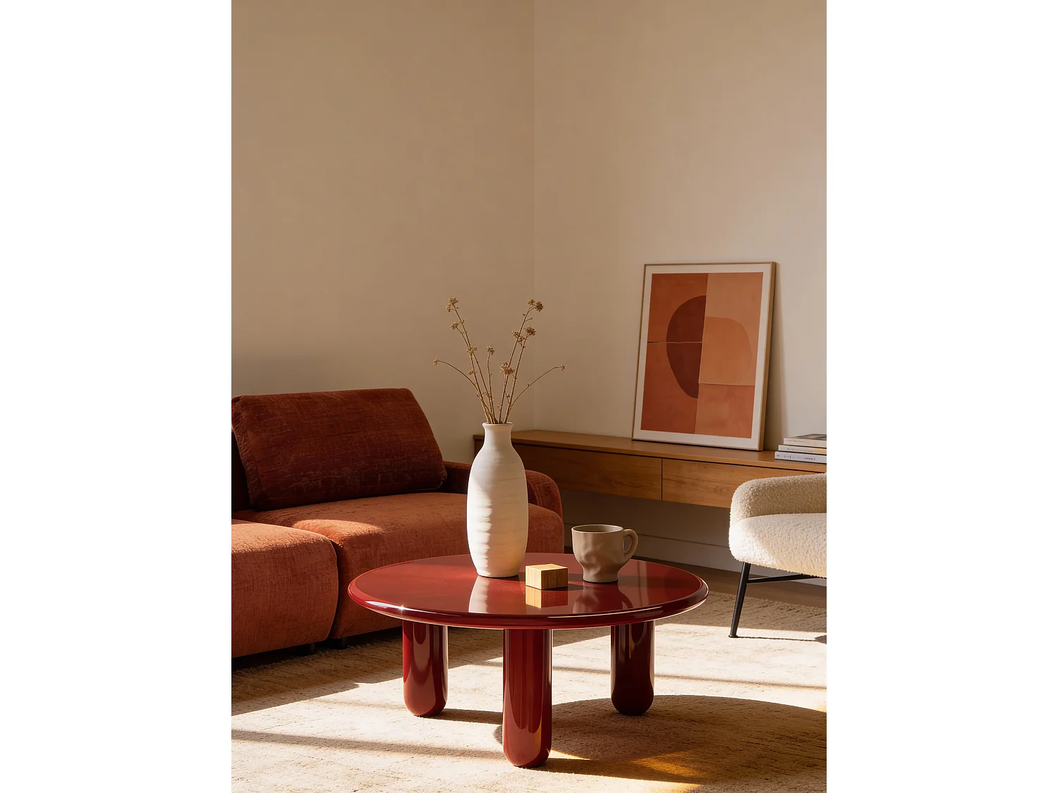 MDF Coffee Table - Lacquered Red - BENESA