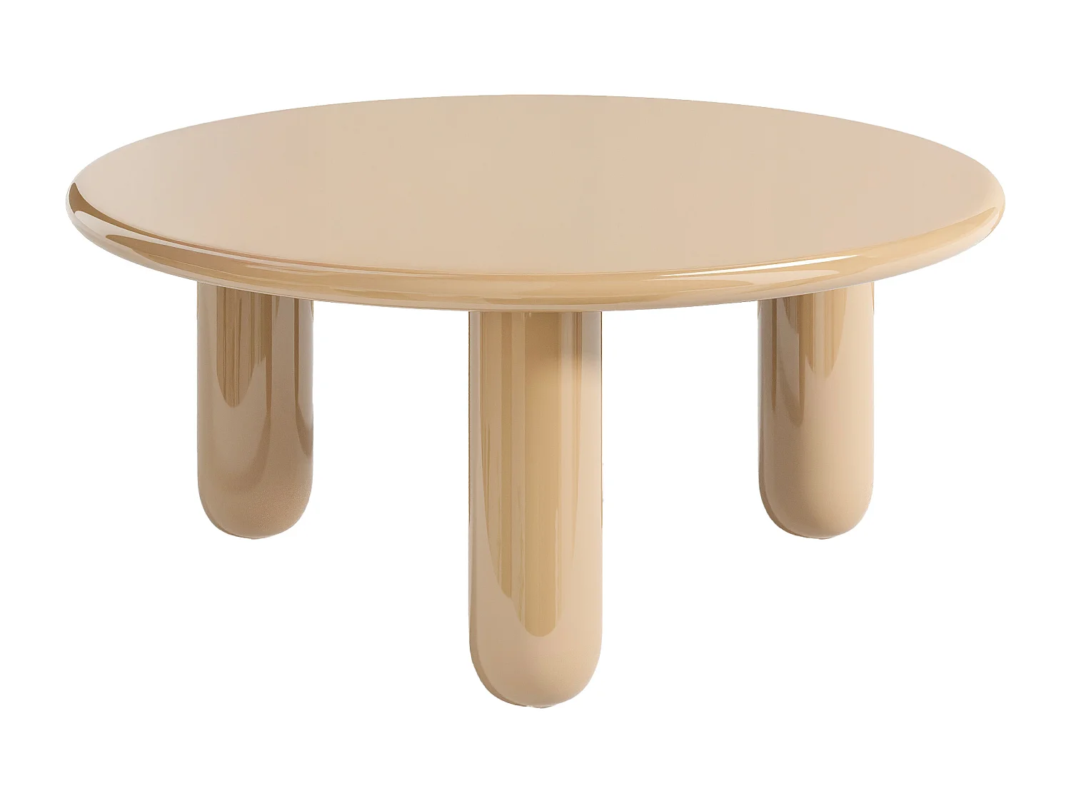 Table basse en MDF - Beige laqué - BENESA