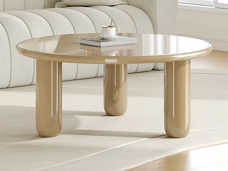 Table basse en MDF - Beige laqué - BENESA