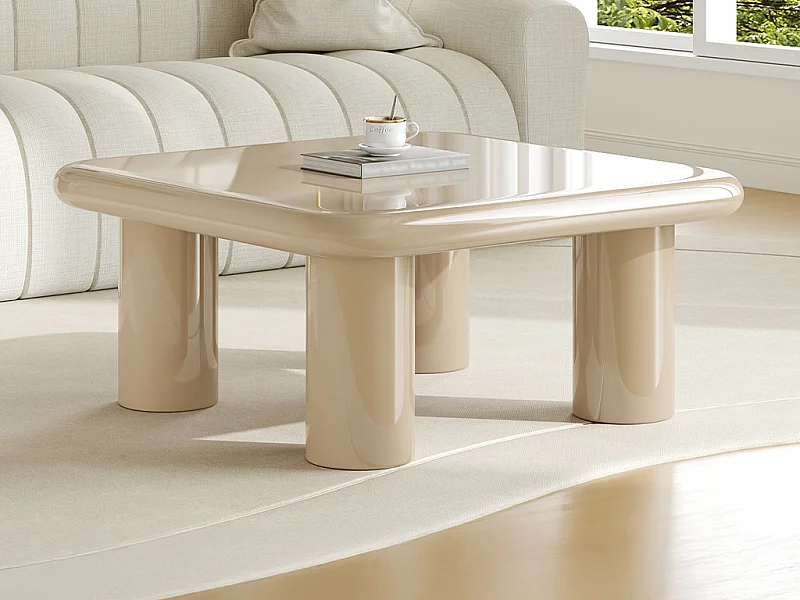 Table basse en MDF - Beige laqué - TAMISDA