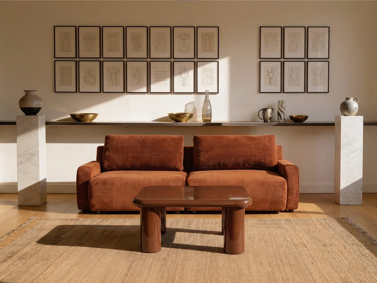 Salontafel van MDF - Gelakt bordeauxrood - TAMISDA