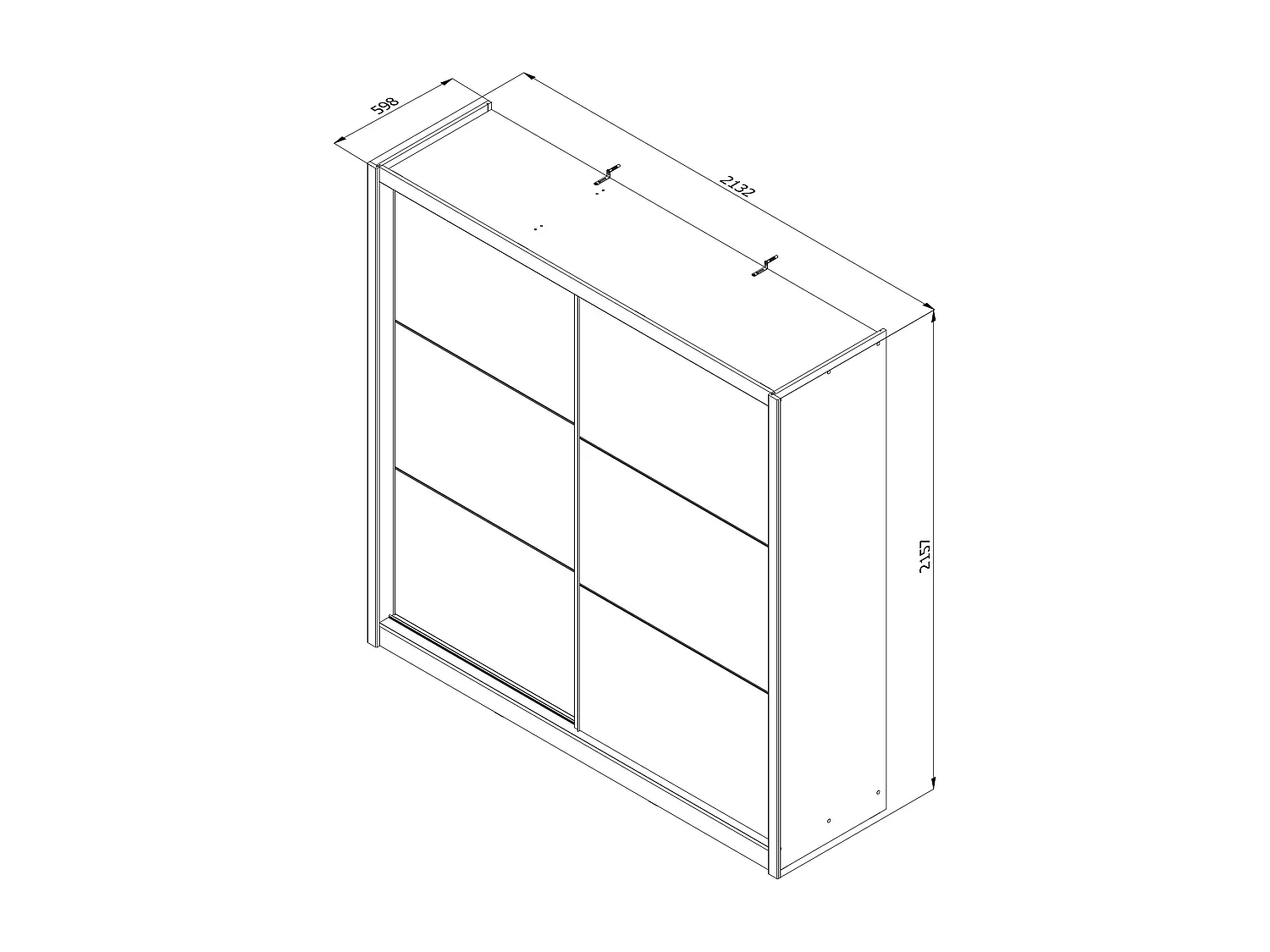 Armoire 2 portes – Avec miroir – L213 cm – Coloris : Naturel – MOLEPA