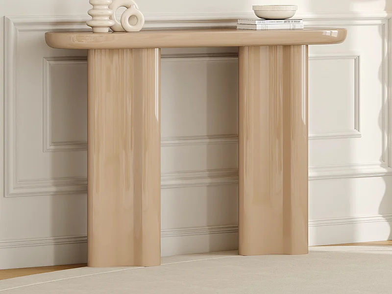 Console en MDF - Beige laqué - LESONA