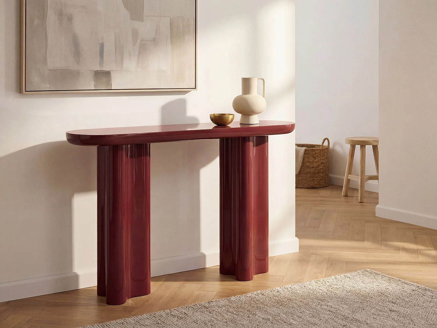 MDF-Konsole - Bordeaux lackiert- LESONA