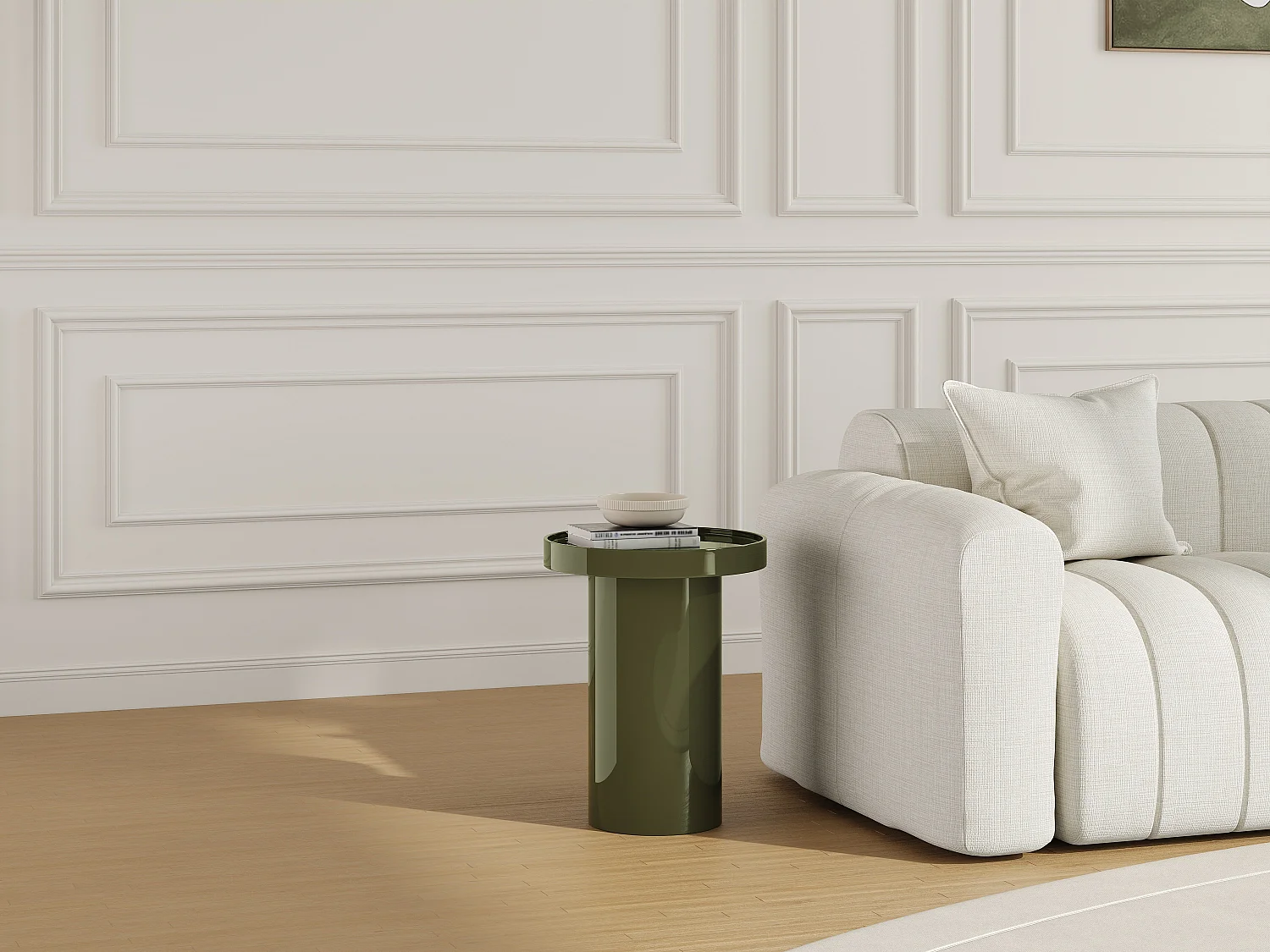 Table d'appoint en MDF - Kaki laqué - SYBEVA