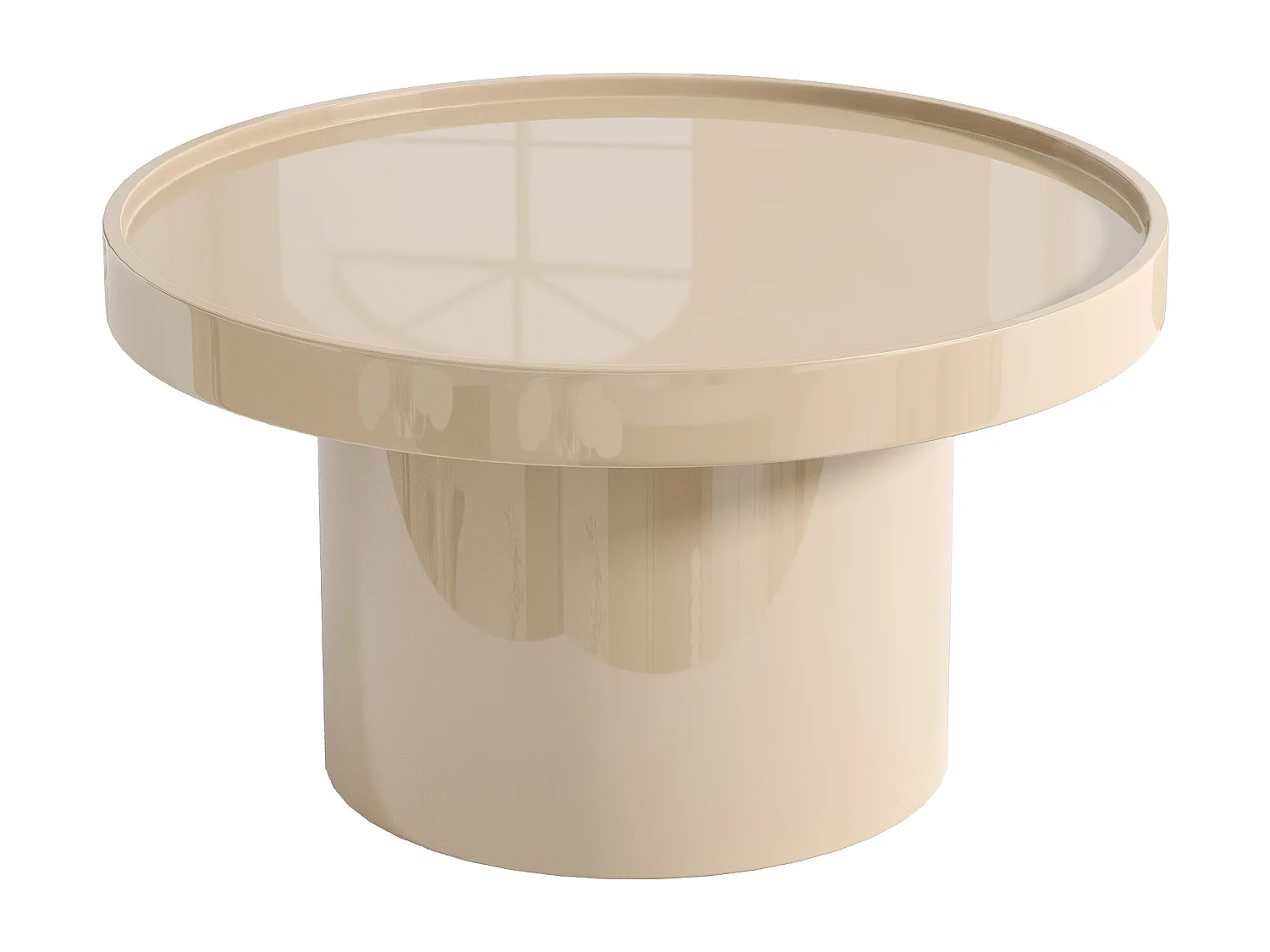 Table basse en MDF - Beige laqué - SYBEVA