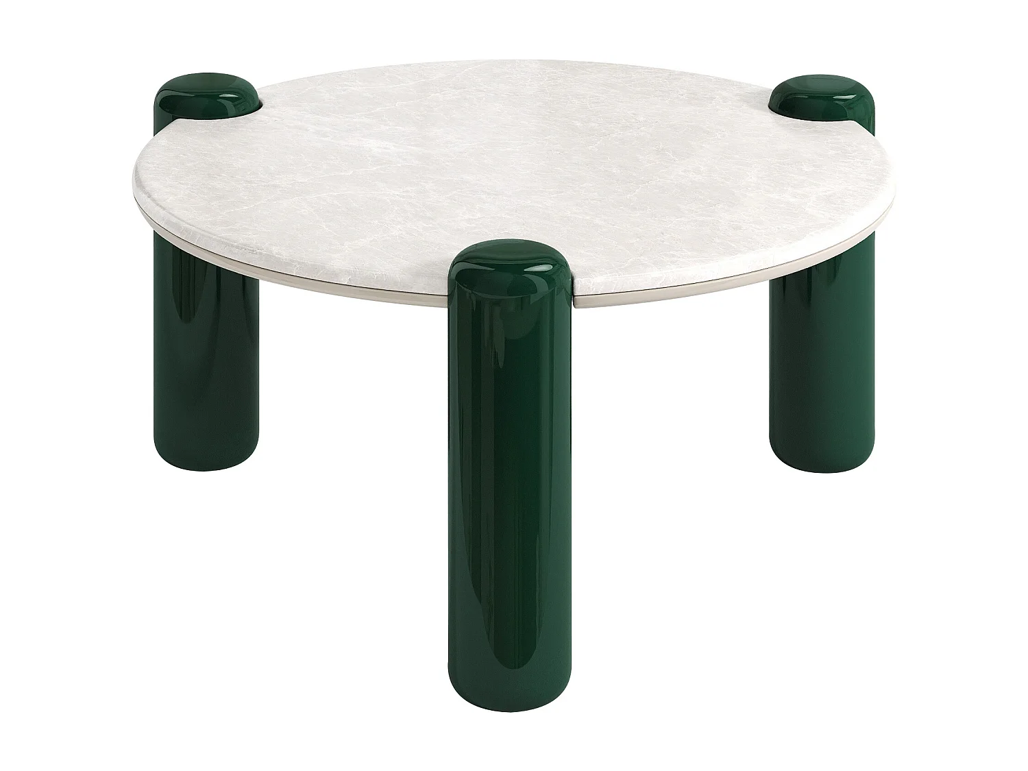 Table basse en marbre et MDF - Beige et vert - NARODI