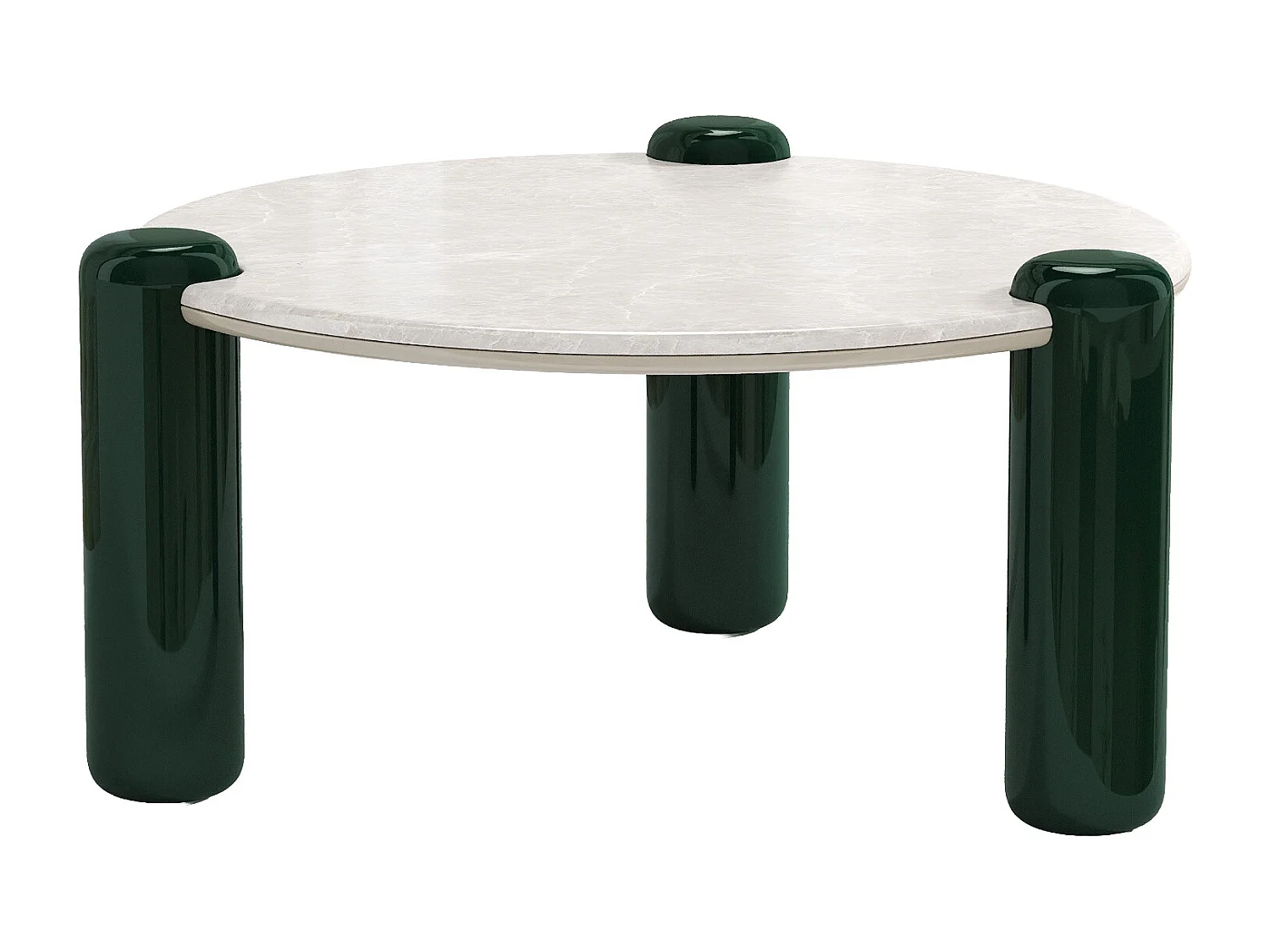 Table basse en marbre et MDF - Beige et vert - NARODI