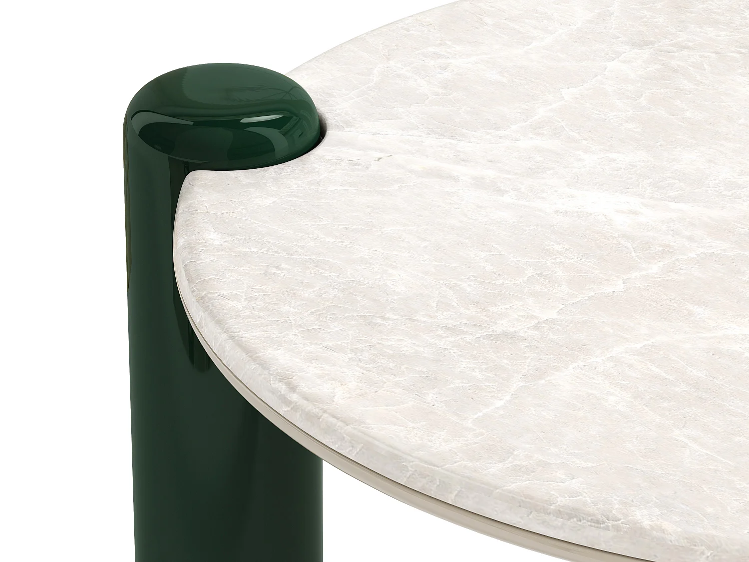 Table basse en marbre et MDF - Beige et vert - NARODI