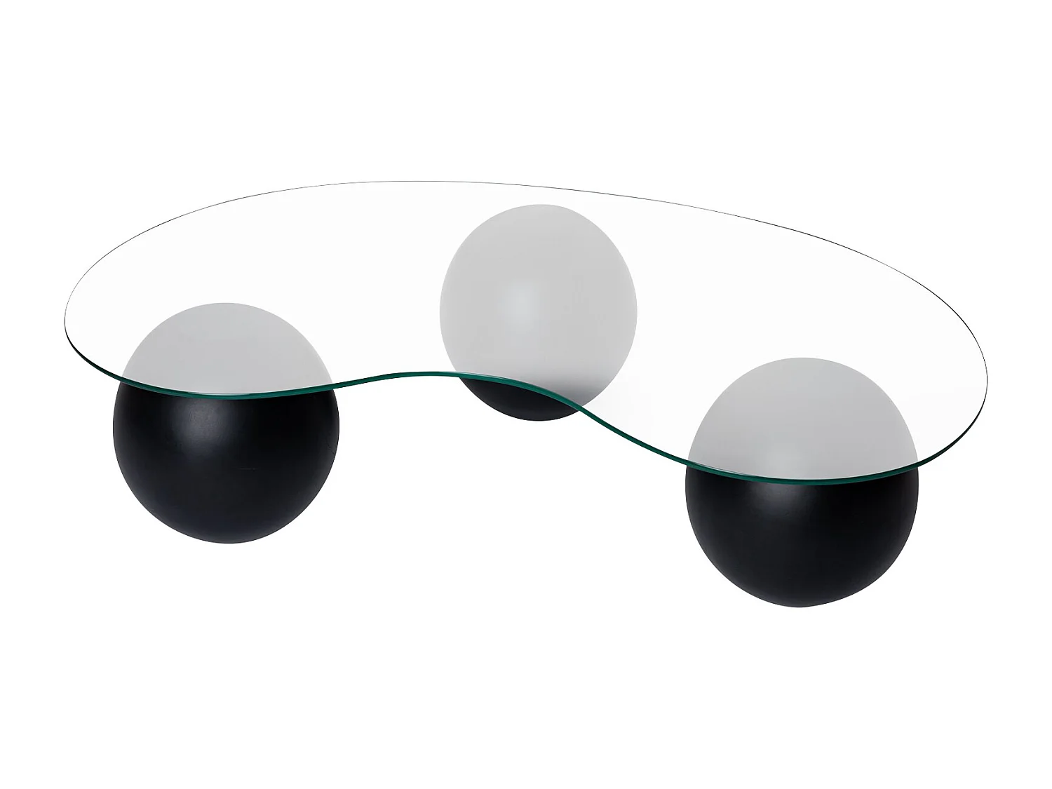 Table basse en verre trempé - Transparent et noir - DENISA