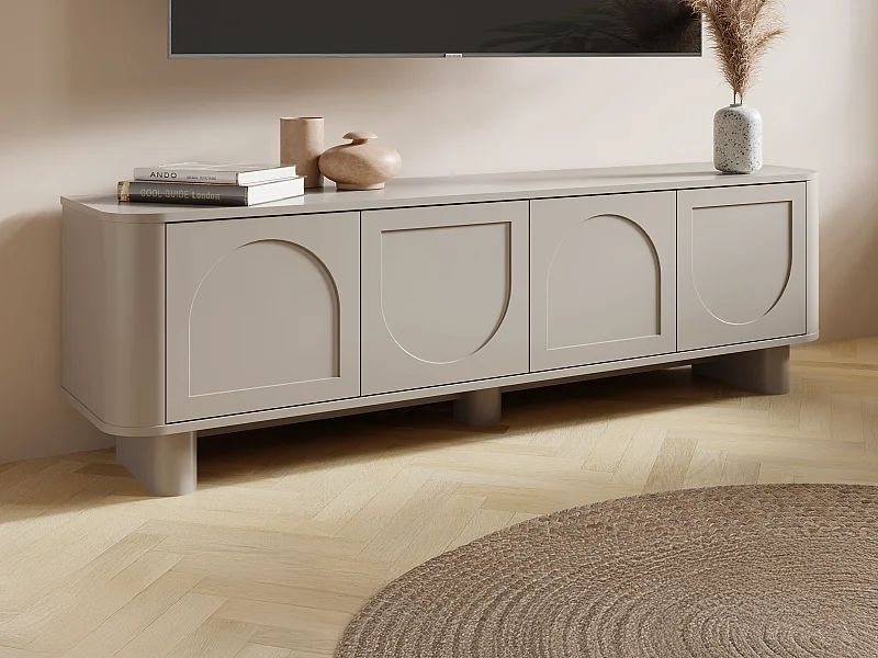 TV-Möbel - 4 Türen - Taupe - BRISTANA