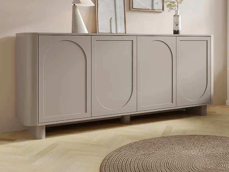 Sideboard - 4 Türen - Taupe - BRISTANA