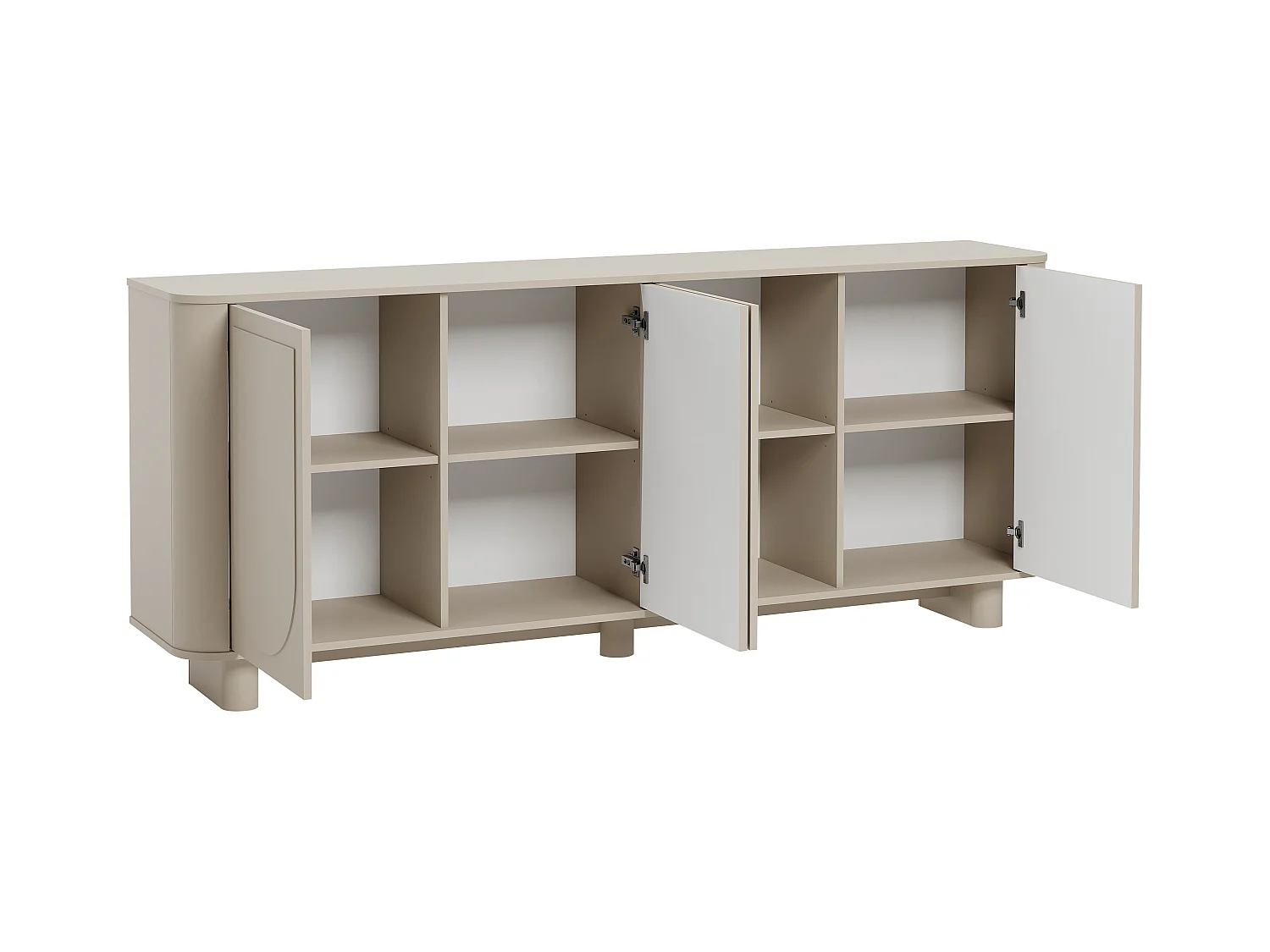 Sideboard - 4 Türen - Taupe - BRISTANA