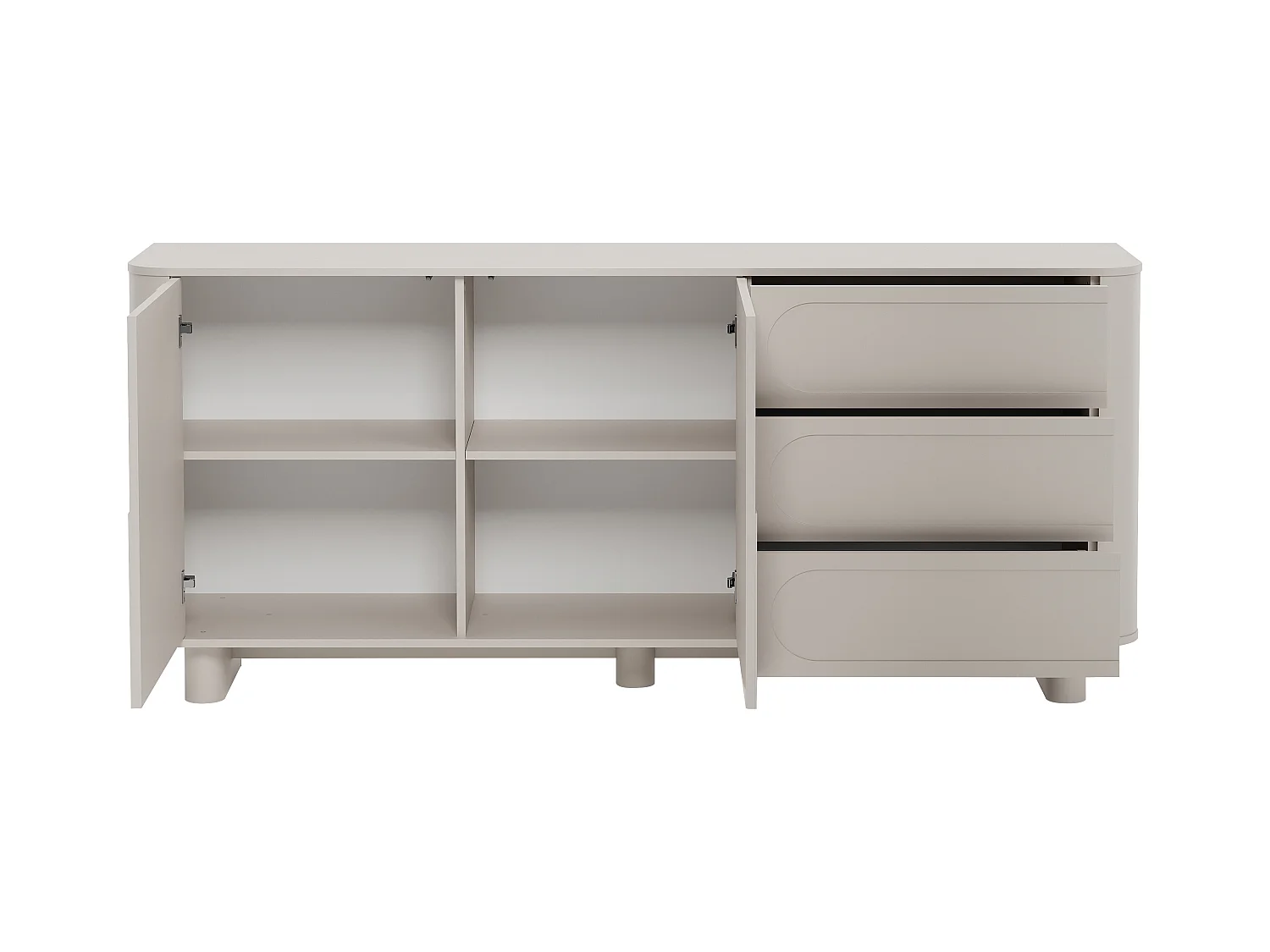 Buffet avec 2 portes et 3 tiroirs - Beige - DIGARA