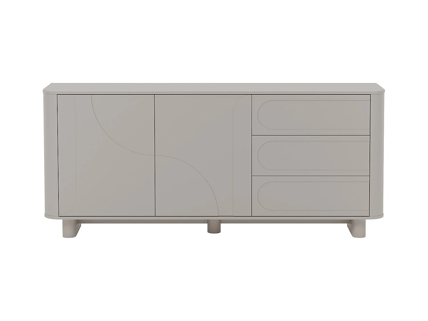 Buffet avec 2 portes et 3 tiroirs - Beige - DIGARA