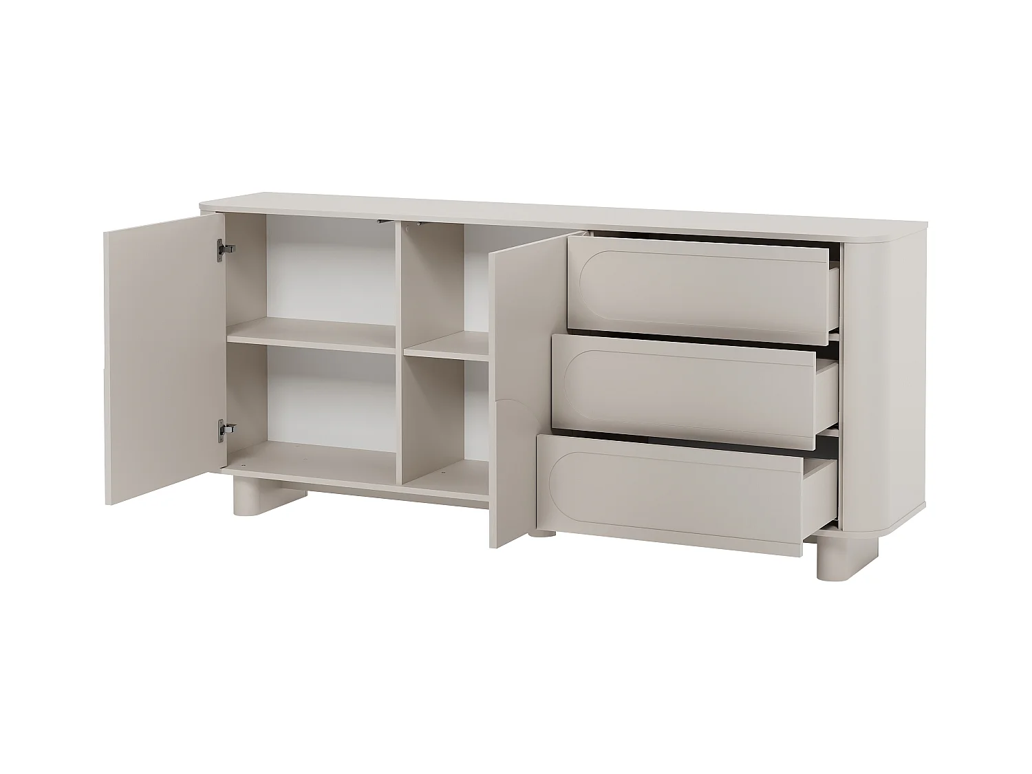 Buffet avec 2 portes et 3 tiroirs - Beige - DIGARA