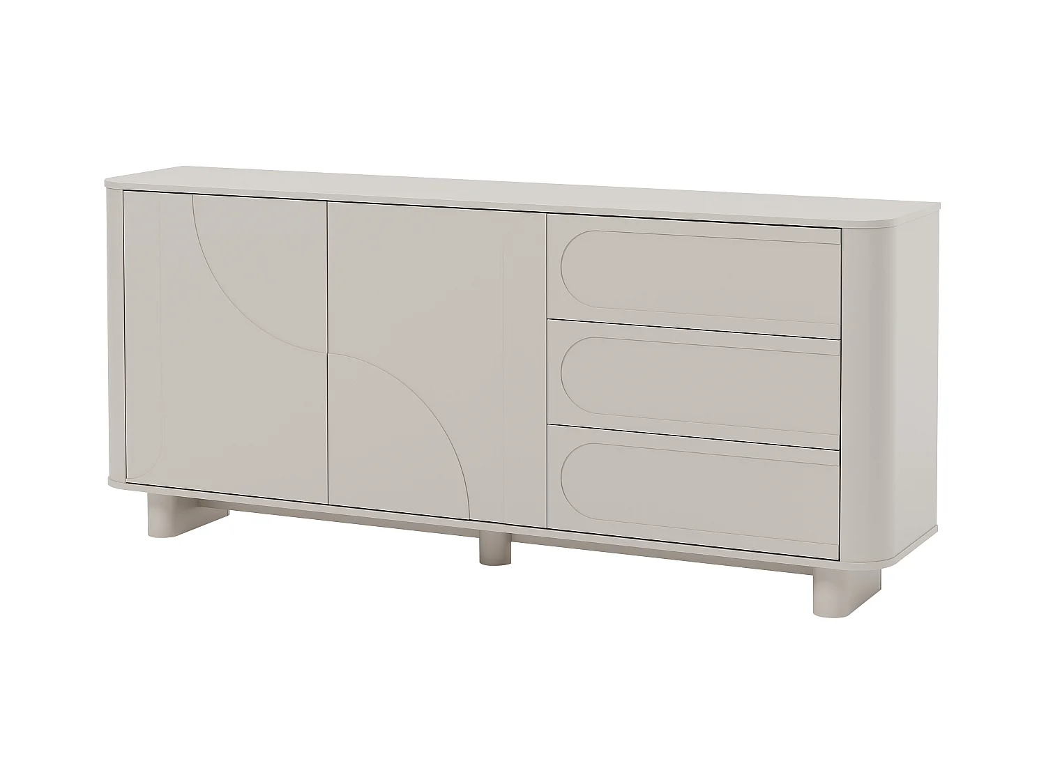 Buffet avec 2 portes et 3 tiroirs - Beige - DIGARA
