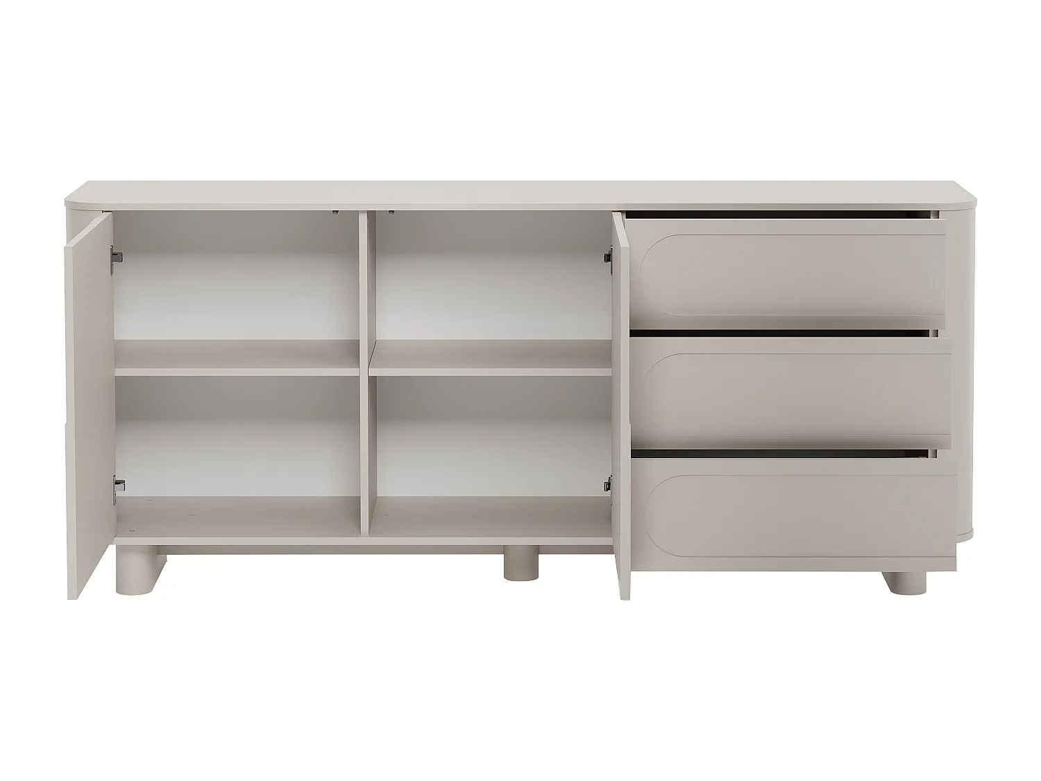 Buffet avec 2 portes et 3 tiroirs - Beige - DIGARA