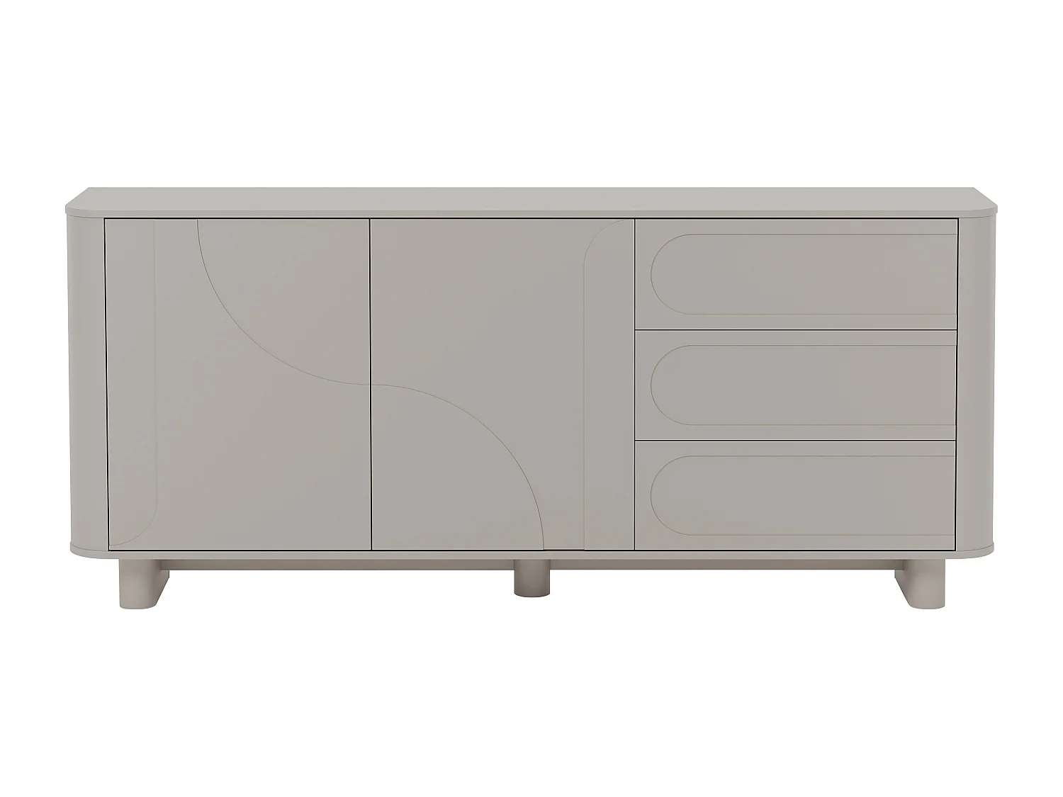 Buffet avec 2 portes et 3 tiroirs - Beige - DIGARA