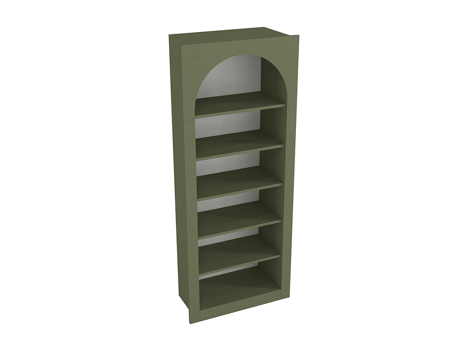 Bibliothèque avec 6 niches - Kaki - CYMORA