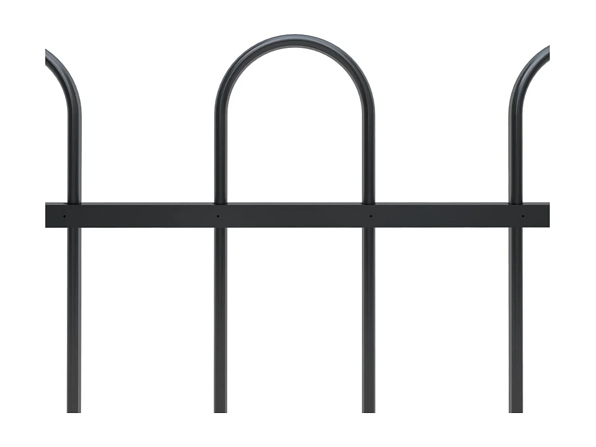 Clôture de jardin avec dessus en cerceau Acier 1,7 m Noir 4