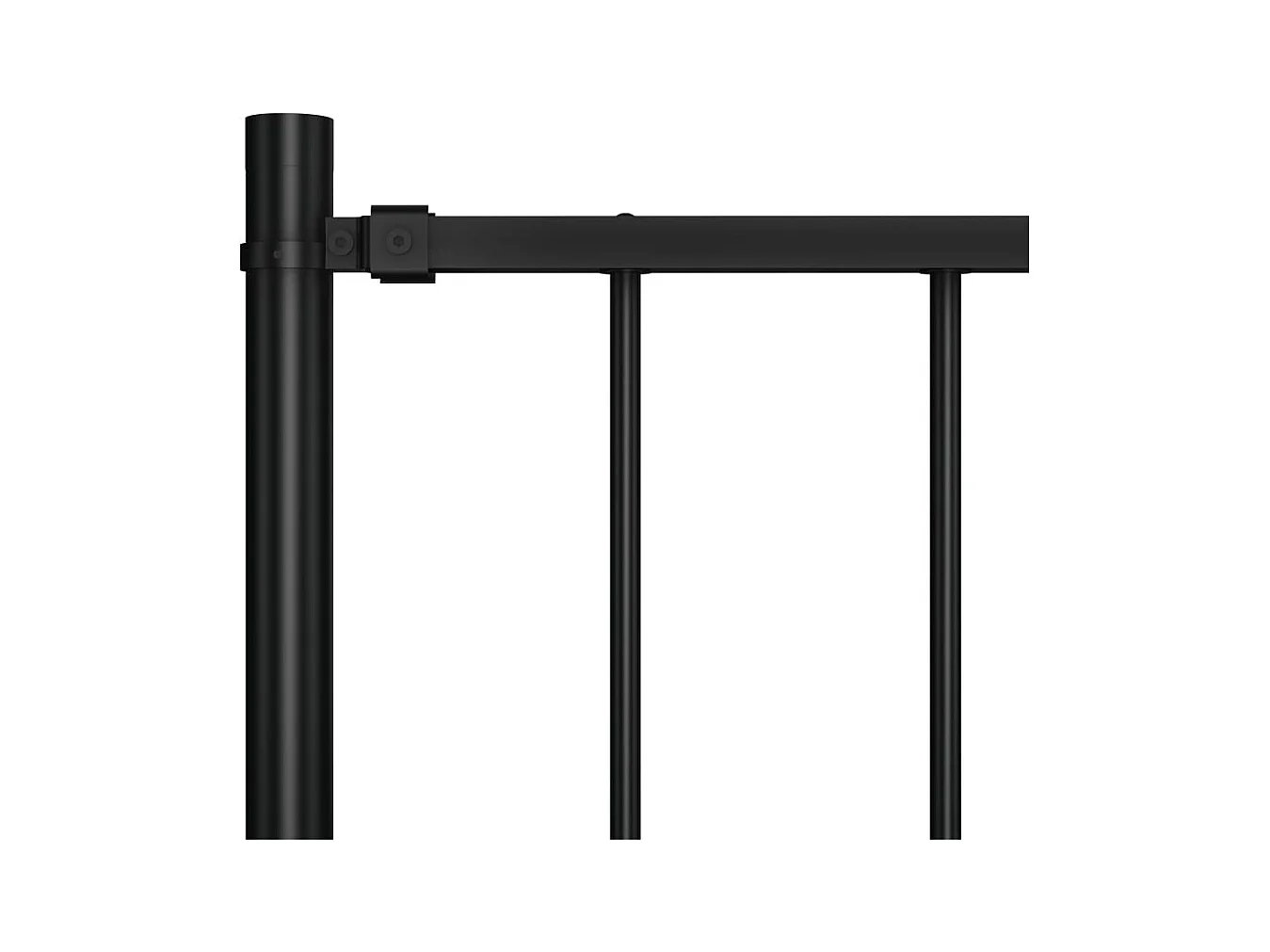 Panneau clôture et poteaux Acier enduit poudre 1,7x1,25 m Noir