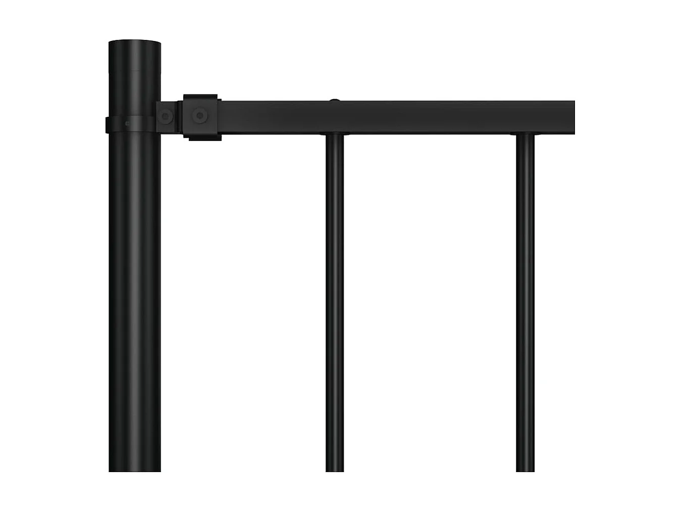 Panneau clôture et poteaux Acier enduit poudre 1,7x1,25 m Noir