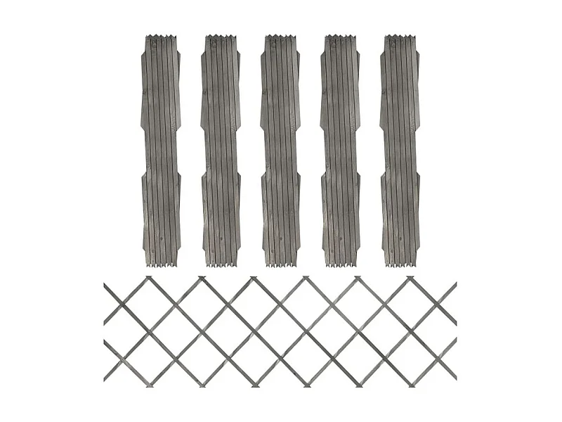 Clôture à treillis 5 pcs Gris Bois de sapin massif 180x60