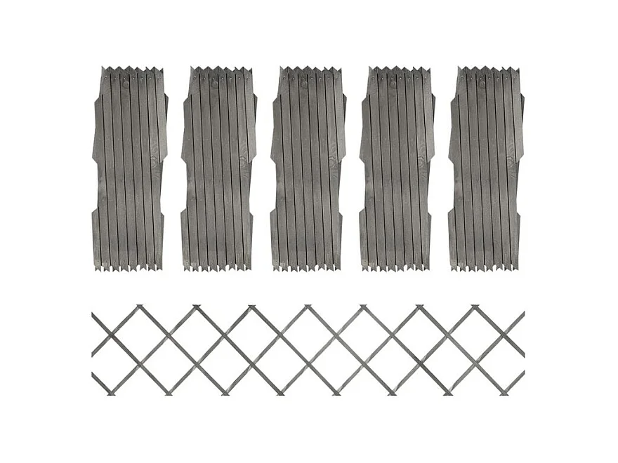 Clôture à treillis 5 pcs Gris Bois de sapin massif 180x30