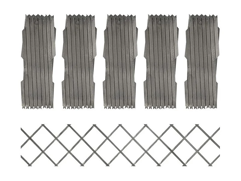 Clôture à treillis 5 pcs Gris Bois de sapin massif 180x30