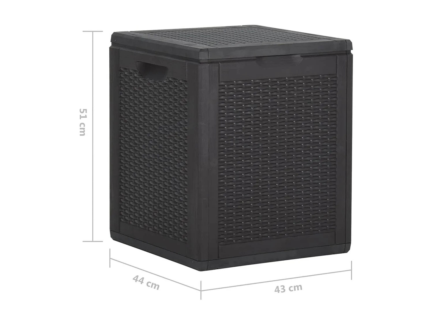 Boîte de rangement de jardin 90 L Noir PP