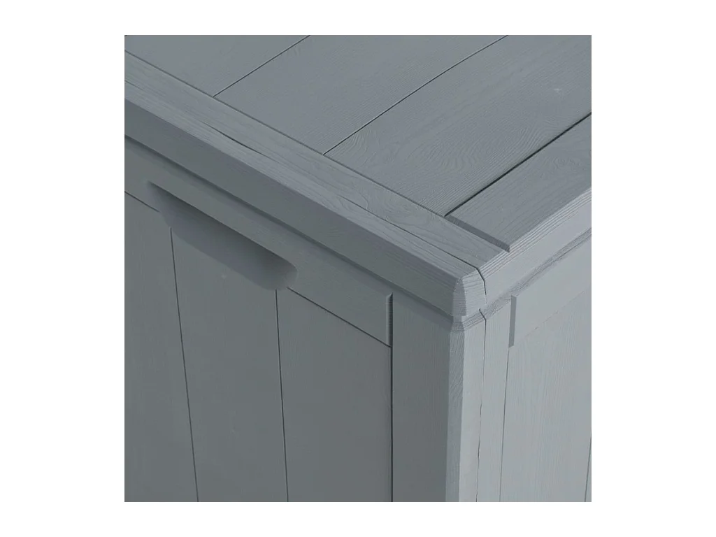 Boîte de rangement de jardin 90 L Gris PP