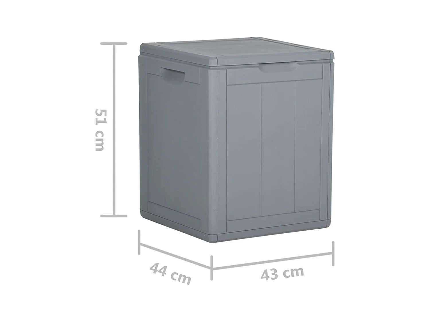 Boîte de rangement de jardin 90 L Gris PP