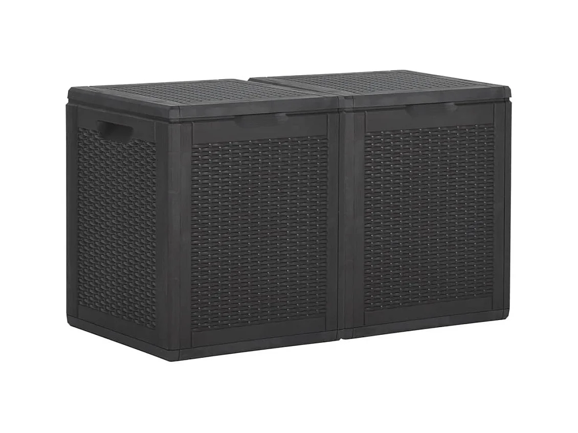 Boîte de rangement de jardin 180 L Noir PP